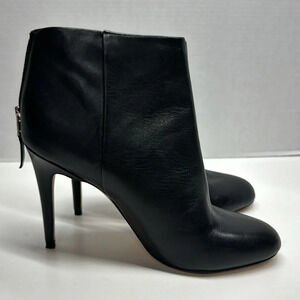 Sam Edelman Olie Leather High Heeled Ankle Boots Booties Size Zip Black Size 10